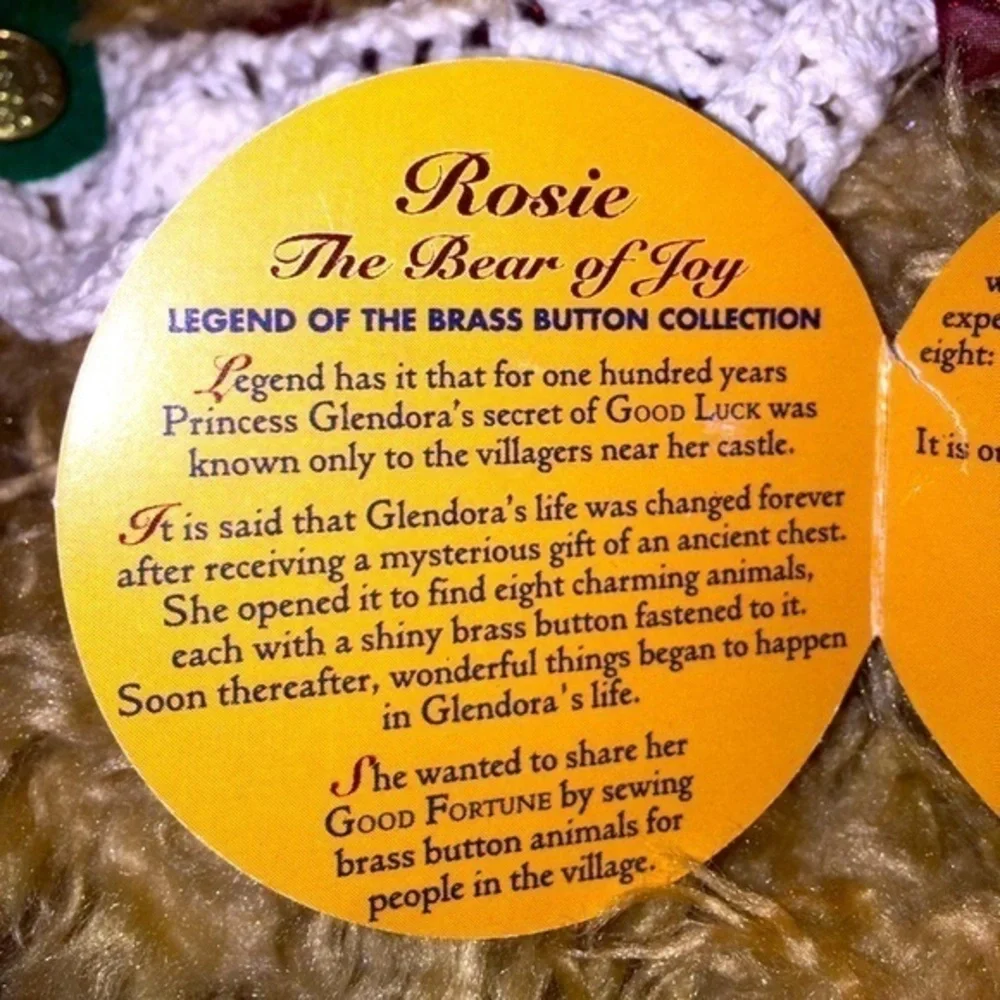 NWT Brass Button Collectables Bear ROSIE‎
